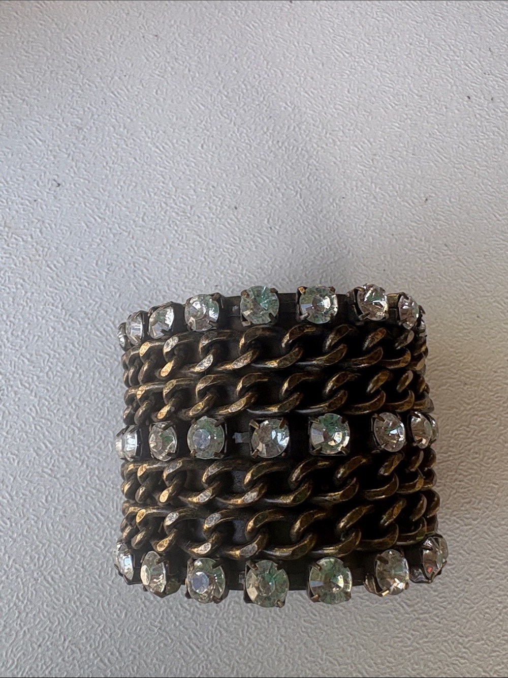Crystal-Embellished Chain Wrap Bracelet - Black and Clear